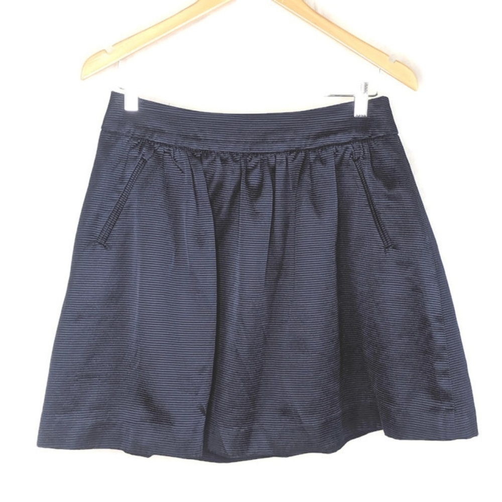Crown & Ivy A Line Skirt Womens 8 Blue Above Knee Preppy Pockets